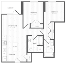 2 Bed - 2 Bath 408 floor plan